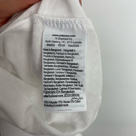 Cotton On Body Womens Muscle Tank Top Small White Active Curve Hem Athletic NWT - Picture 9 of 11